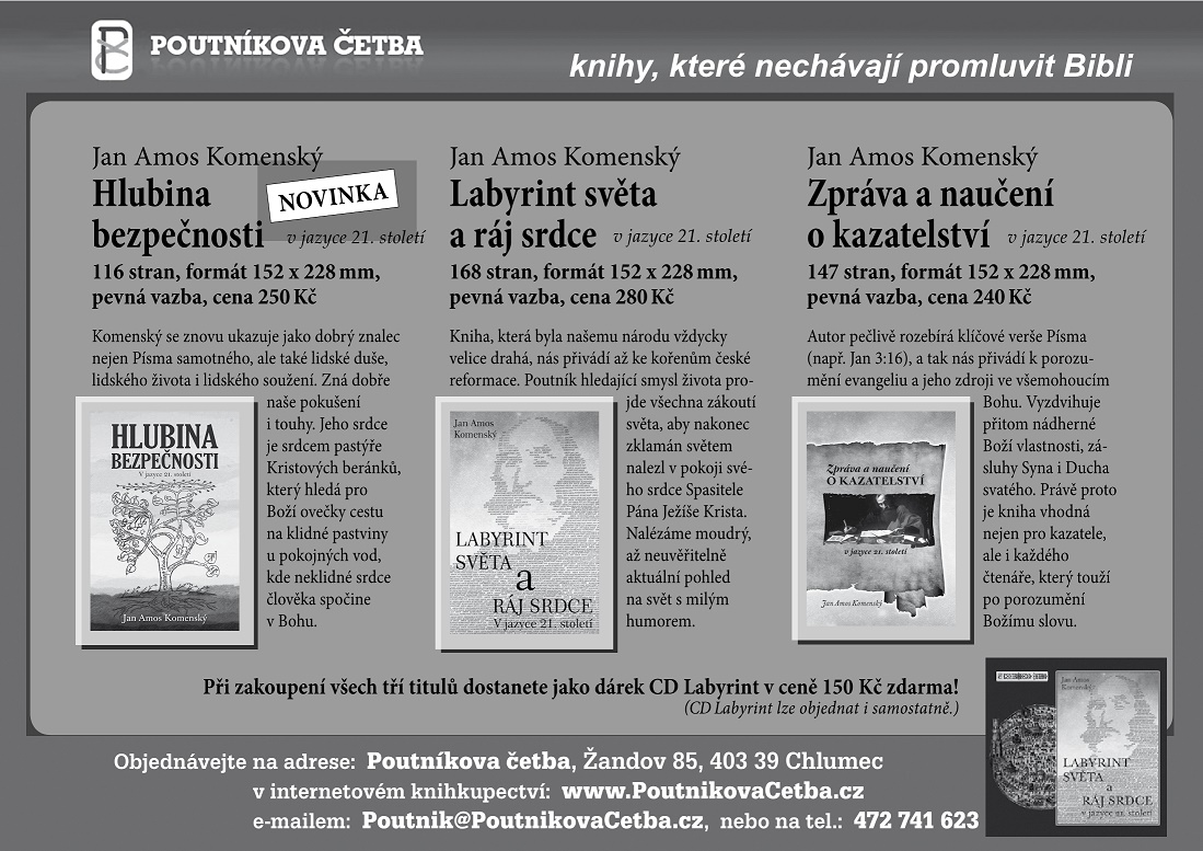 3 knihy Komenského a CD Labyrint jako dárek